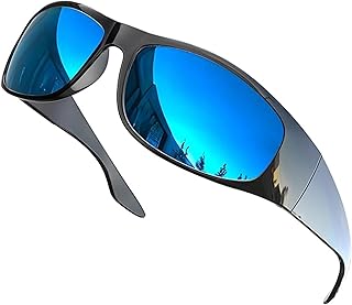 grinderPUNCH Super Dark Polarized Black Sunglasses | Biker Style Rider | Wrap Around Style Lightweight UV Protection