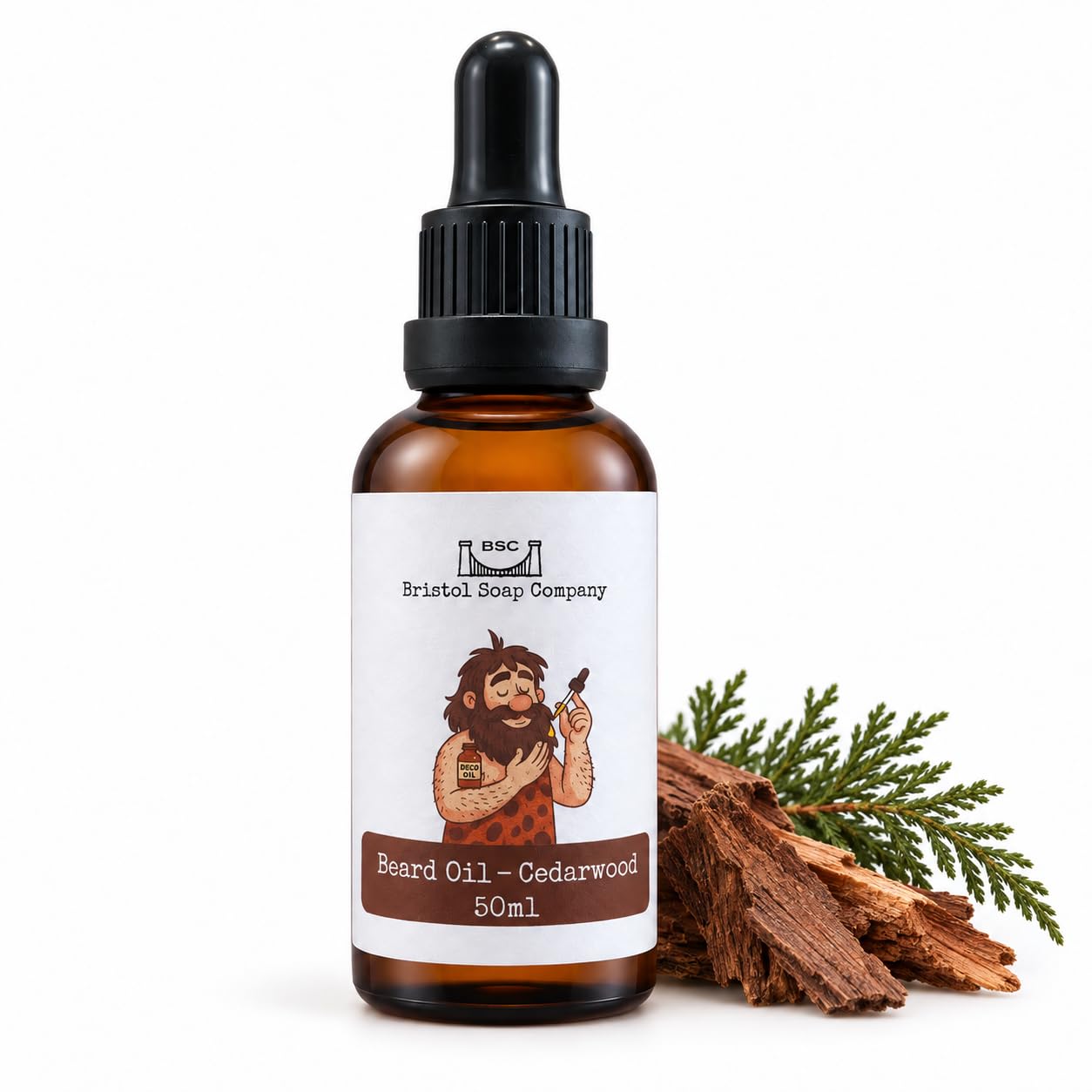 Bristol Soap Company 100% Natural Beard Oil, Cedarwood, 50ml | Handmade in the U