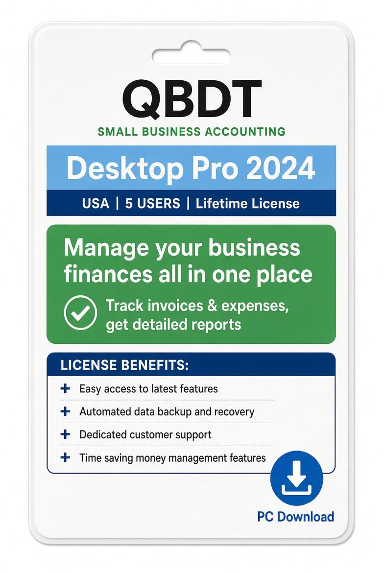 Quick-Book Desktop Pro Plus 2024 for Windows PC | 5 Users | Lifetime | NO DVD | 