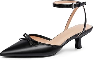Coutgo Raso Gattino Tacchi Bassi con Fiocco Chiuso Punta Punta Corta Pompe Abito Festa di Nozze Scarpe
