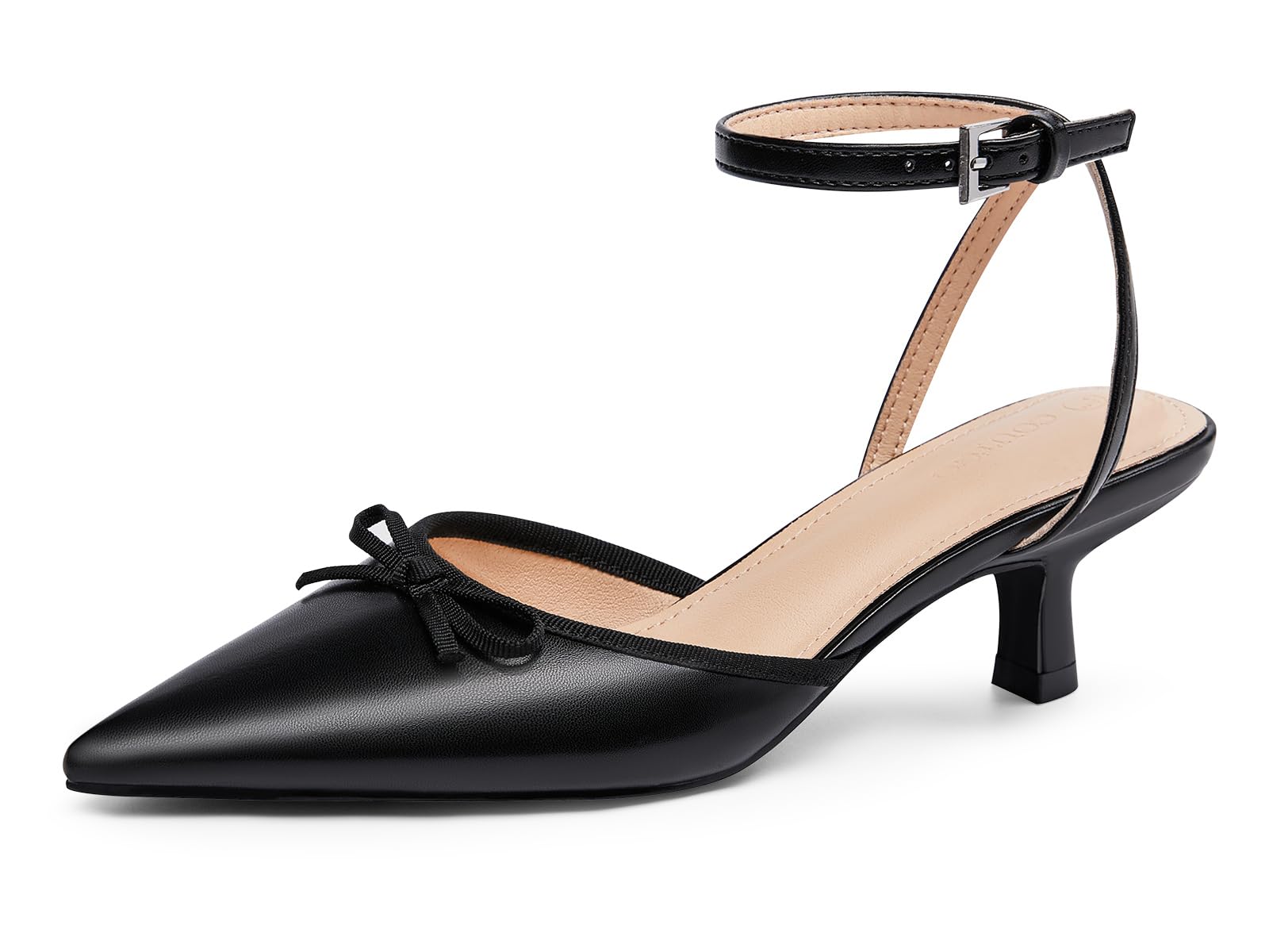 Coutgo Raso Gattino Tacchi Bassi con Fiocco Chiuso Punta Punta Corta Pompe Abito