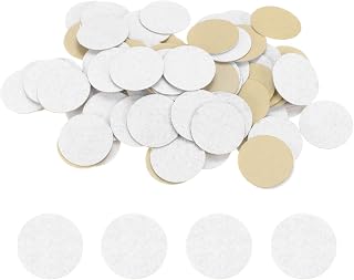 100 Pcs Mini Round Adhesive Circle Felt Nonwoven Circle for DIY Craft Sewing Cutting Projects Craft Finishing White 38mm