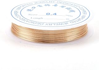 0.3mm Tarnish Resistant Gold Copper Wire 28 Gauge Metal Wire for Art Crafts 15.6 Meters for Jewelry Making Beading