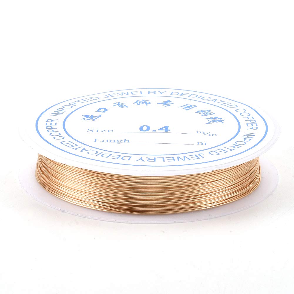 0.3mm Tarnish Resistant Gold Copper Wire 28 Gauge Metal Wire for Art Crafts 15.6