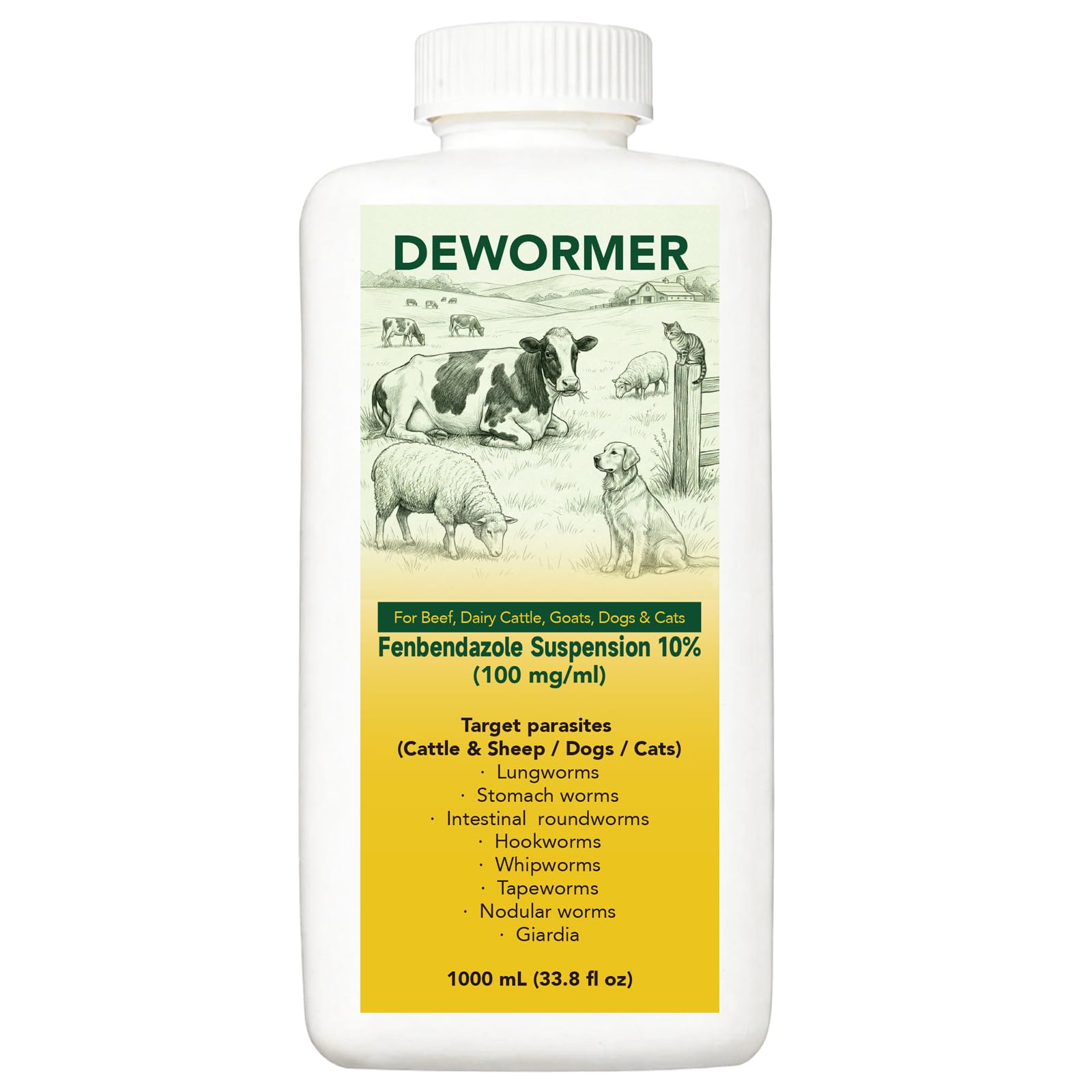 Dewormer for Beef, Dairy Cattle and Goats, Fenbendazole 10% Oral Suspension | Co