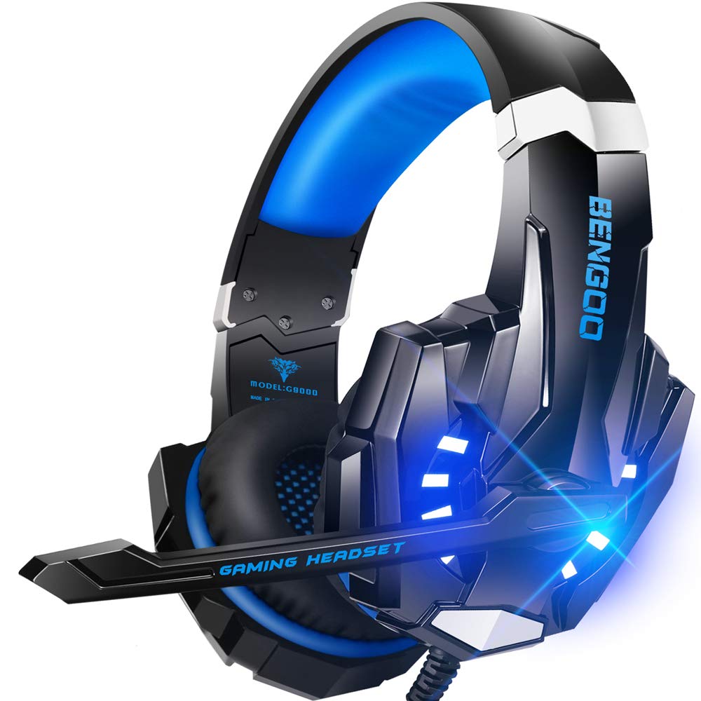 BENGOO G9000 Stereo Gaming Headset for PS4 PC Xbox One PS5 Controller, Noise Can