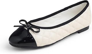 Feversole Women's Fashion Bow Tie Fashion Dress Quilted Ballet Flat, Round Toe Ballerina for Women