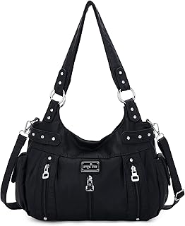 Angel Kiss Large Purses and Handbags for Women Washed Faux Leather Crossbody Hobo Satchel Shoulder Handbag Tote Purse
