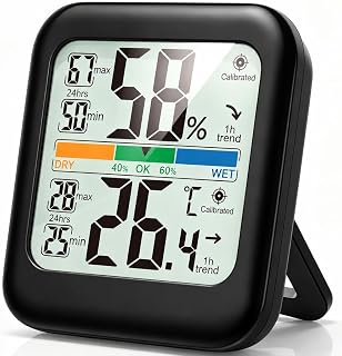 G.CATACC Room Thermometer Indoor Hygrometer Temperature Humidity Meter | 5s Fast Refresh, 2.8" Large LCD, Battery included, Accurate Sensor for Home Office Baby Nursery Greenhouse Reptile Incubator