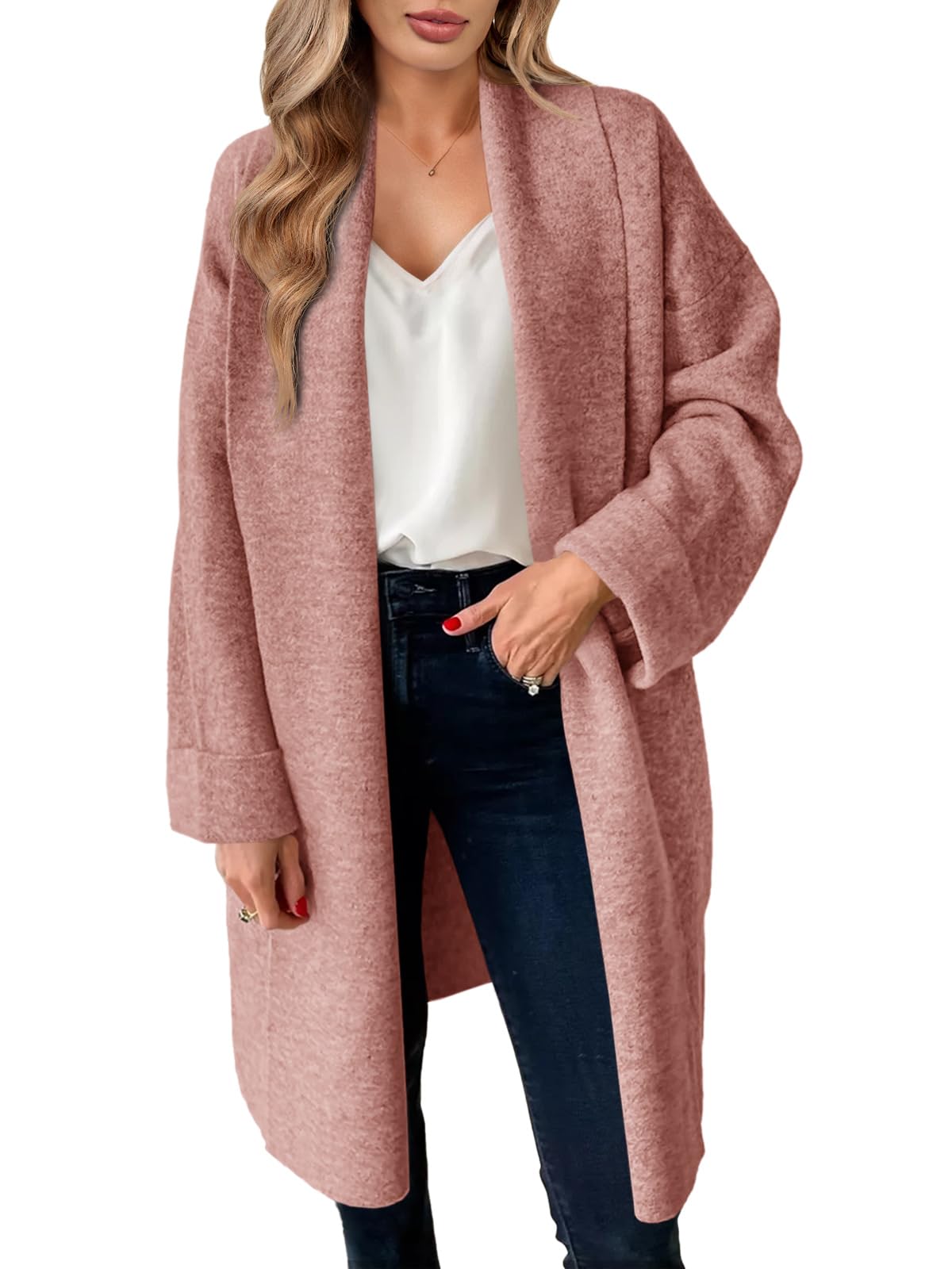 Saodimallsu Womens Long Cardigan Sweaters Chunky Open Front Oversized Slouchy Kn