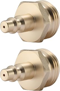 MEASUREMAN Lead-Free Brass Blow Out Plug with Quick Connect - Efficiently Removes Water from RV Water Lines, Ideal for Winterization (2pc)