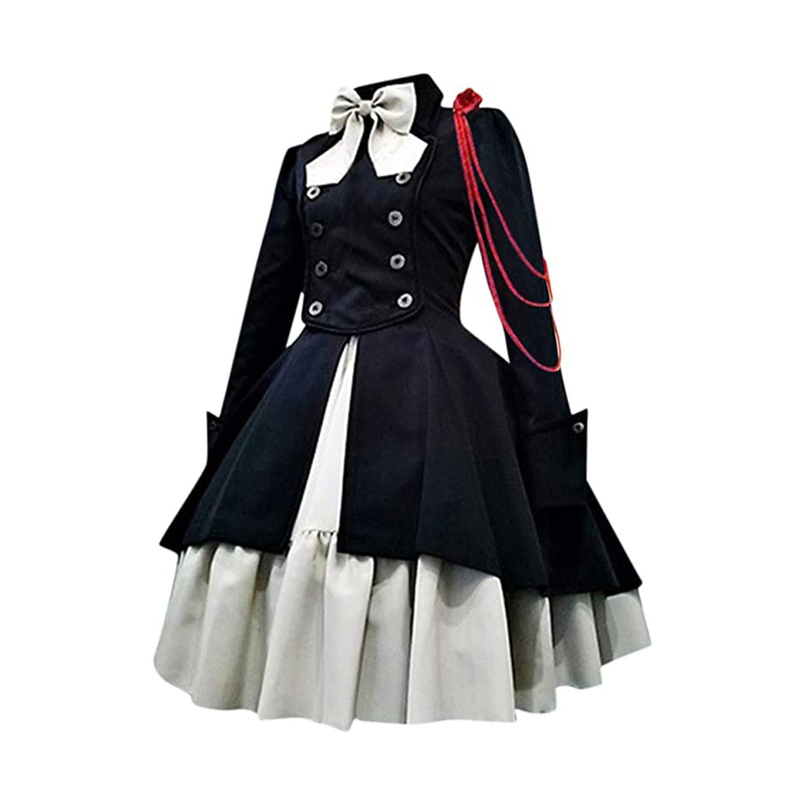 Women's Cool Goth Lolita Dress Halloween Masquerade Party Punk Gothic Dress Vint