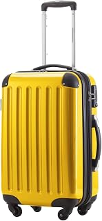 HAUPTSTADTKOFFER® · Hard-side cabin luggage YELLOW high gloss · Dimension ca. 55 x 35 x 20 cm + 4 cm volume expansion · max. 45 liter filling volume · TSA combination lock