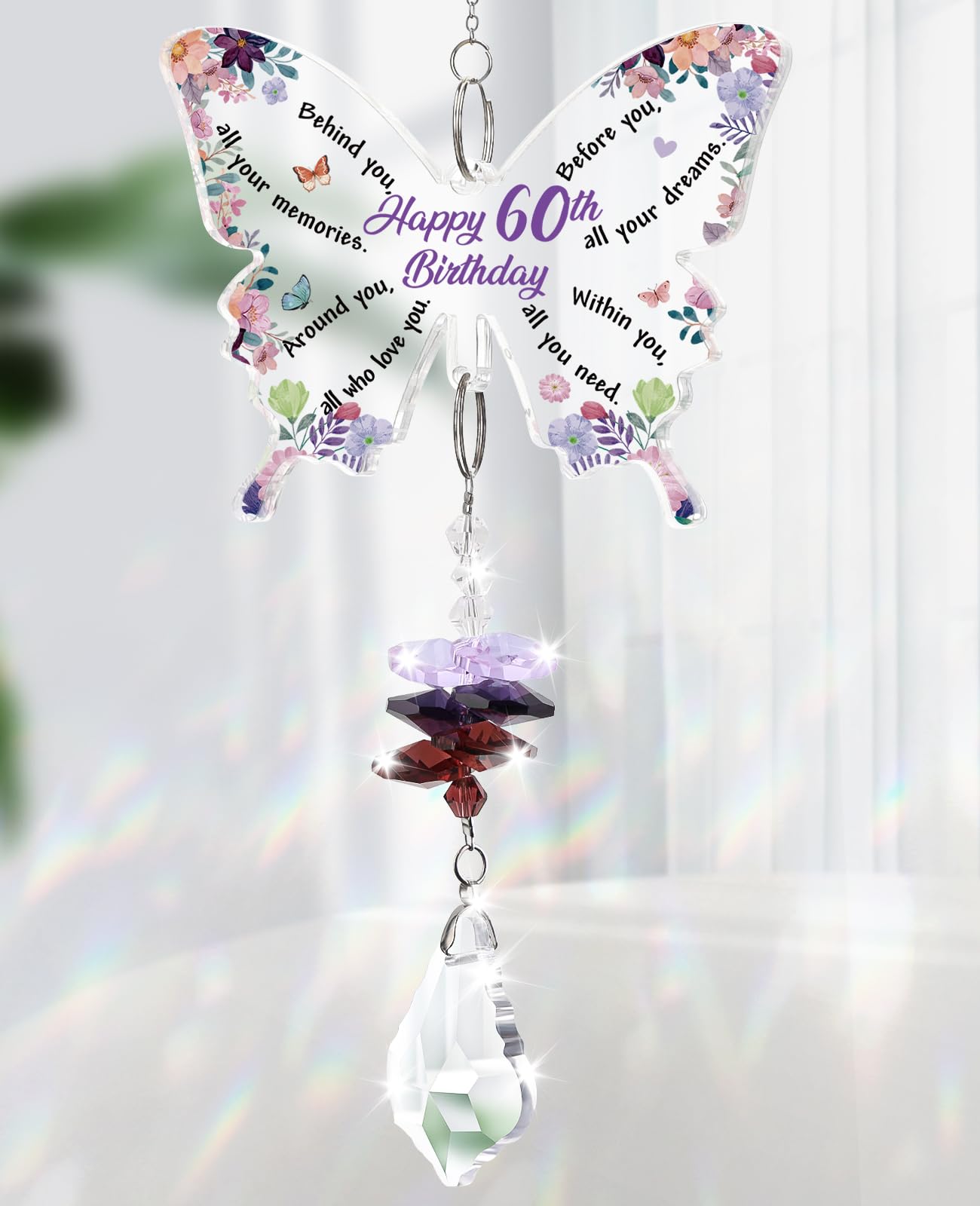 60th Birthday Gifts for Women, Keepsake Suncatcher Gift for Her Mum | 1966 Birth
