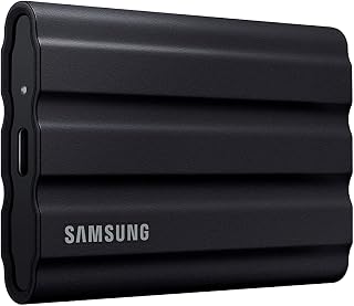 Samsung T7 Shield Portable SSD 1TB, USB 3.2 Gen 2, Up to 1,050 MB/s | Rugged, IP65 Water Resistant, External Solid State Drive for Photographers, Content Creators and Gaming (MU-PE1T0S/AM), Black