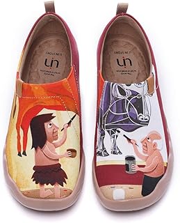 UIN Slipper Woman Travel Art Painted Shoes Wide Toe Casual Home Slip On Mules Malaga