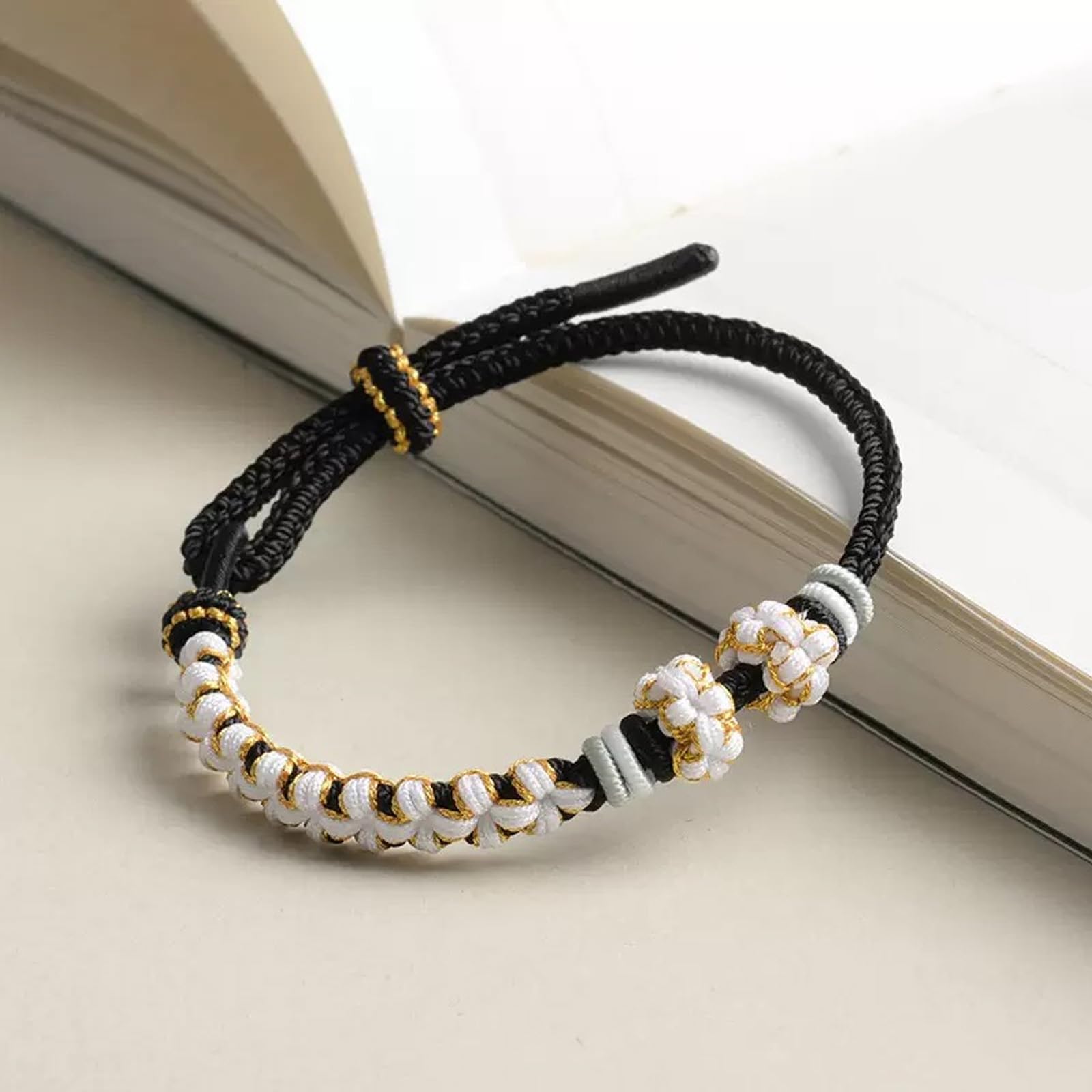 Adjustable Hand Braided Peach Blossom Bracelet Can Be Freely Combined With Beade