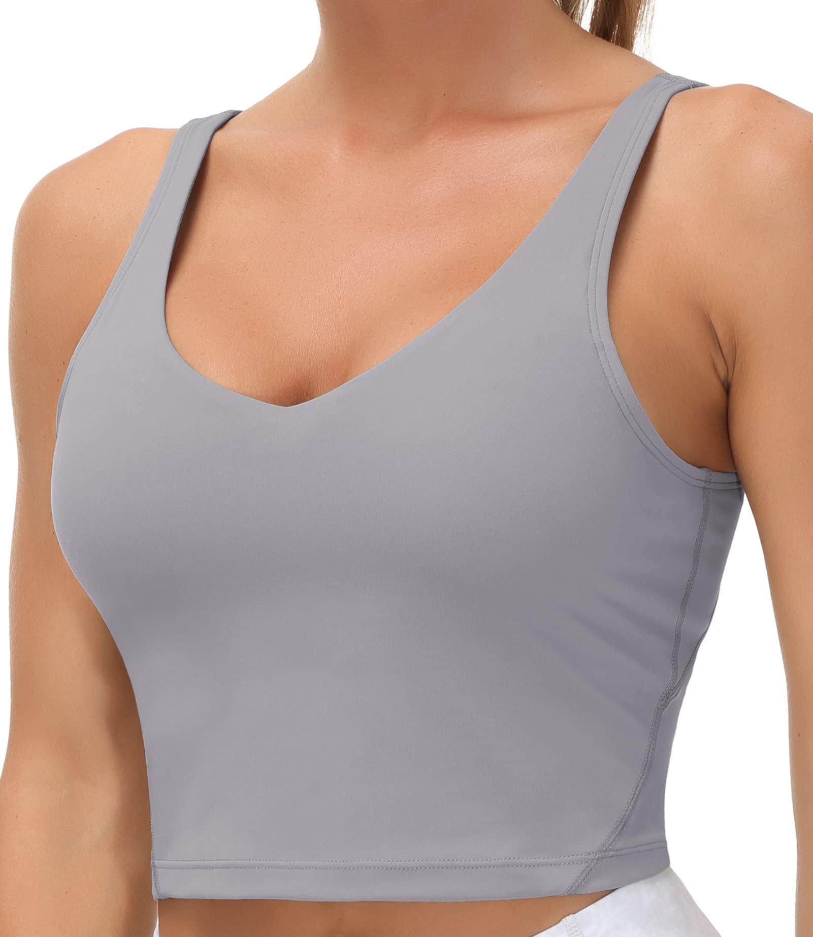 THE GYM PEOPLE Women’s Longline Sports Bra Wirefree Padded Medium Support Yoga B