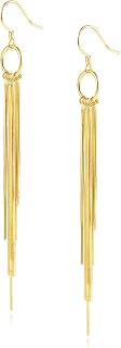 ALEXCRAFT Women's Earrings 925 Sterling Silver / Gold Long Pendant 14 Carat Gold Plated Jewellery Gifts