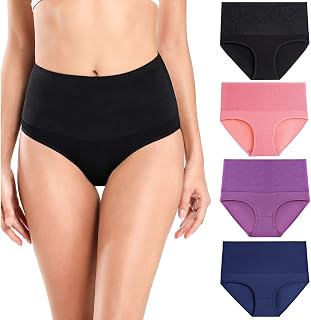 wirarpa Flat Belly Panties Women High Waist Stretch Briefs Panties