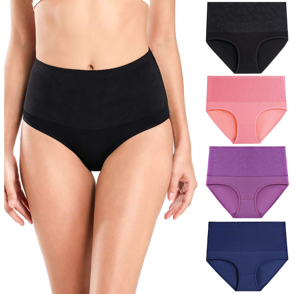 wirarpa Flat Belly Panties Women High Waist Stretch Briefs Panties