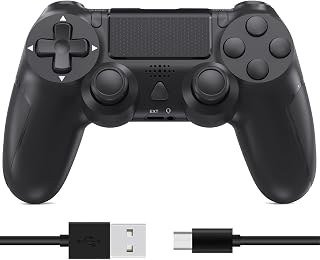 Wireless Controller for PS4, Dual Vibration Gamead Joystick/Motion Sensing/Touchpad/Speaker/3.5mm Audio Jack, Compatible with playstation 4/Slim/Pro Console/PC(Black)