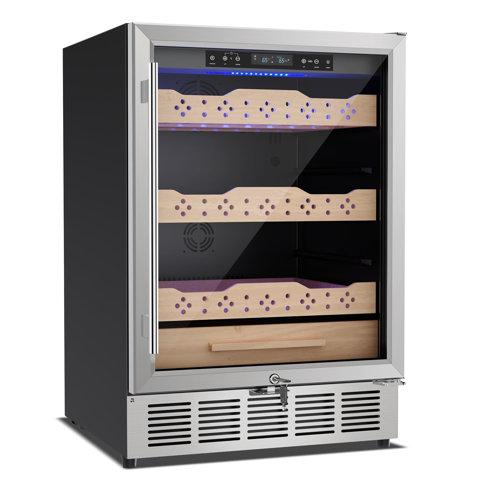 Tylza Humidor Cabinet 142L, 24-inch Temp & Humidity Control Electric Humidors, 1