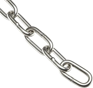 CAMPBELL 0190424 316L Stainless Steel Chain on Reel, Bright, 5/32-Inch Trade, 0.156-Inch Diameter, 50-Feet Length, 500-Pound Load Capacity