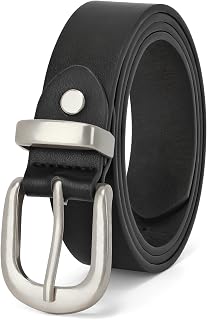 JASGOOD Women's Leather Belt for Jeans Pants, Fashion Ladies Belt for Dresses with Gold Buckle