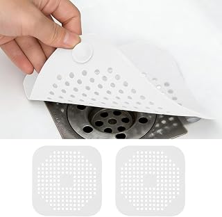 2 Pieces Silicone Sink Drain for Kitchen Bathroom Home Shower Reusable Filter (White)