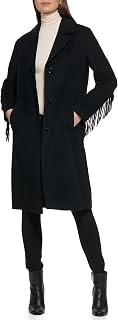 Kenneth Cole Women's Fringe Wool Blend Overcoat