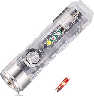 RovyVon Aurora A8 G4 Keychain Torch USB C Rechargeable, 650 lumens Super Bright EDC Flashlight Gear with Magnetic Clip and Tail Base for EDC Carry Outdoors (365nmU/Red/White Sidelights)
