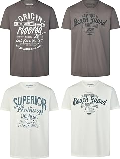riverso RivLeon Men's Cotton Regular Fit T-Shirt, Set of 4, Crew Neck