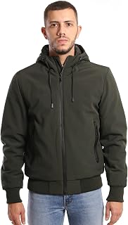 TONY BACKER Men's Winter Softshell Waterproof Windproof Jacket with Hood, Warm Jacket, Casual Jacket, Hiking 3351