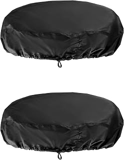 QWORK 55 Gallon Drum Cover, 2 Pack Durable Drum Cap Cover, Black
