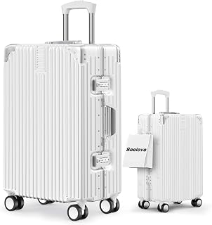 Seelove Suitcase, Carry Case, Aluminum Frame Type, C. White