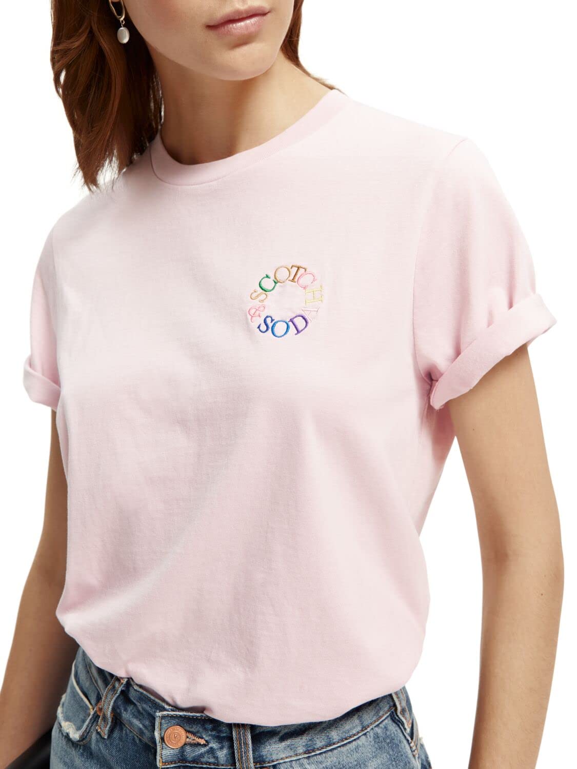 Scotch & Soda Women's Left Chest Artwork T-Shirt