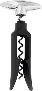 True Self Pulling Corkscrew Wine Opener, Durable Plastic with Easy Turn Chrome Handle, Wine Bottle Opener for Bartenders, Home Bar Tools, Bar Cart Accessories, Kitchen Essentials, Set of 1, Black