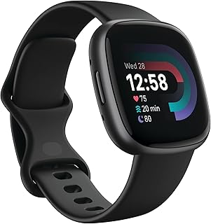 Google Fitbit Versa 4 Fitness Smartwatch, 24/7 Heart Rate - Black/Graphite | Daily Readiness, 3-month Google Health Premium Membership included, GPS, 40+ exercise modes, sleep tracking