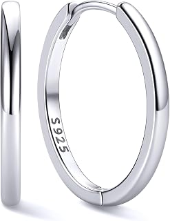 ChicSilver 925 Sterling Silver Huggie Hoop Earrings for Women, 6-20MM Hoops