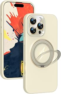 Silicone Case for iPhone 16 Pro Max with 360 Magnetic Stand Fit for MagSafe