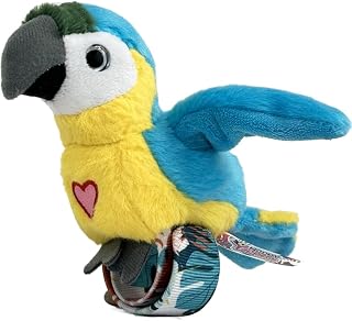 Happy Yappers Interactive Plush Bird Slap Bracelet - Talk Mode, Music & Chirping Sounds, Sleep Mode, Rechargeable, Includes USB-C Charging Cable (Blue Parrot)