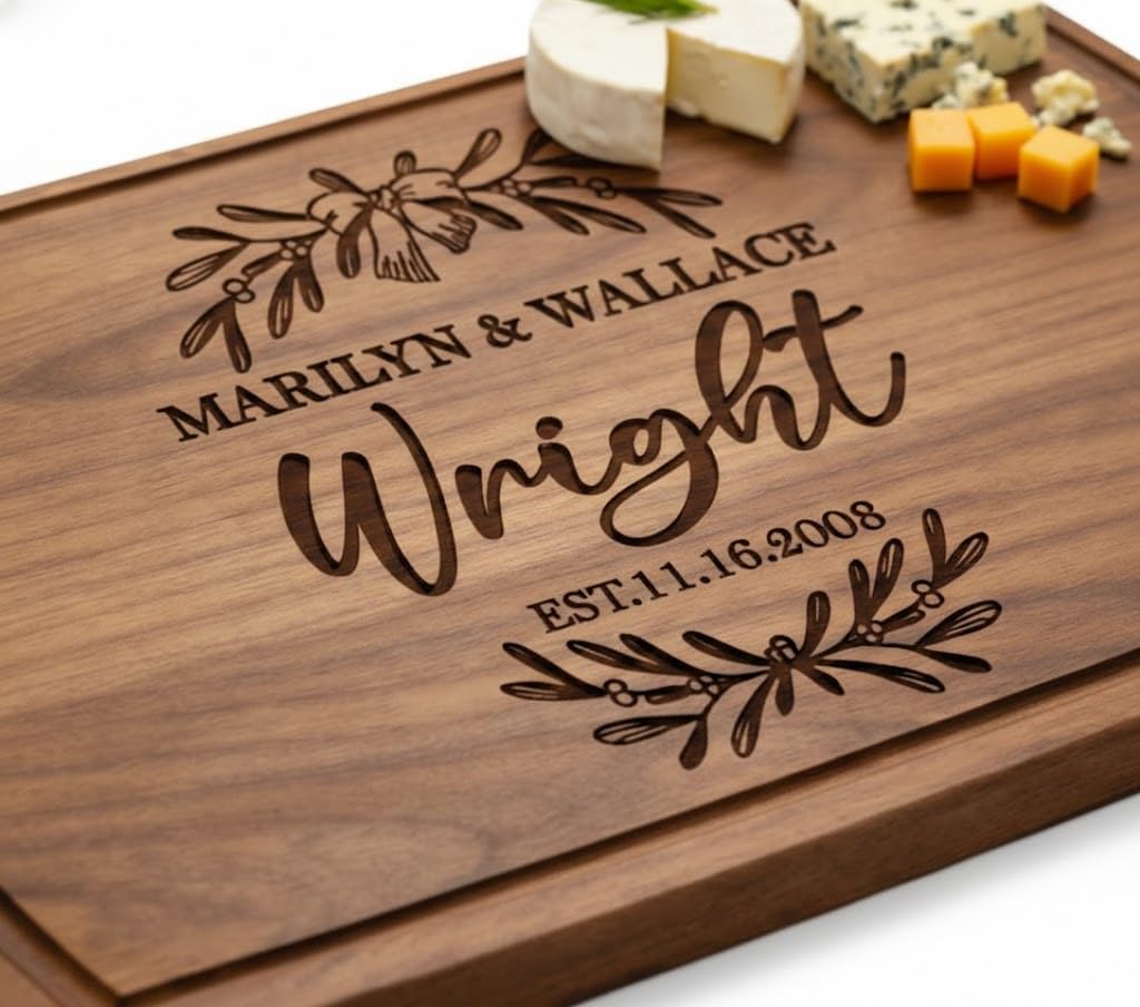 Tayfus Personalized Cutting Board, Custom Engraved Wood Charcuterie Board - Uniq