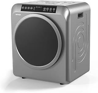 ROVSUN 3.5 Cu.Ft Portable Clothes Dryer, 13.2lb Laundry Dryer, Grey | Front Load, LCD Touch Screen, Stainless Steel Tub, Electric Dryer for Apartment, Home, Dorm, 120V 1300W
