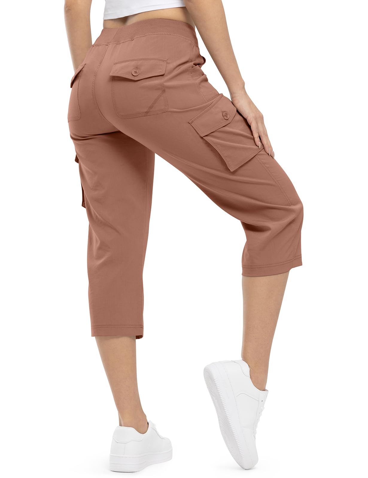 TBMPOY Women's Hiking Cargo Trousers Lightweight Breathable Water Resistant Zip 
