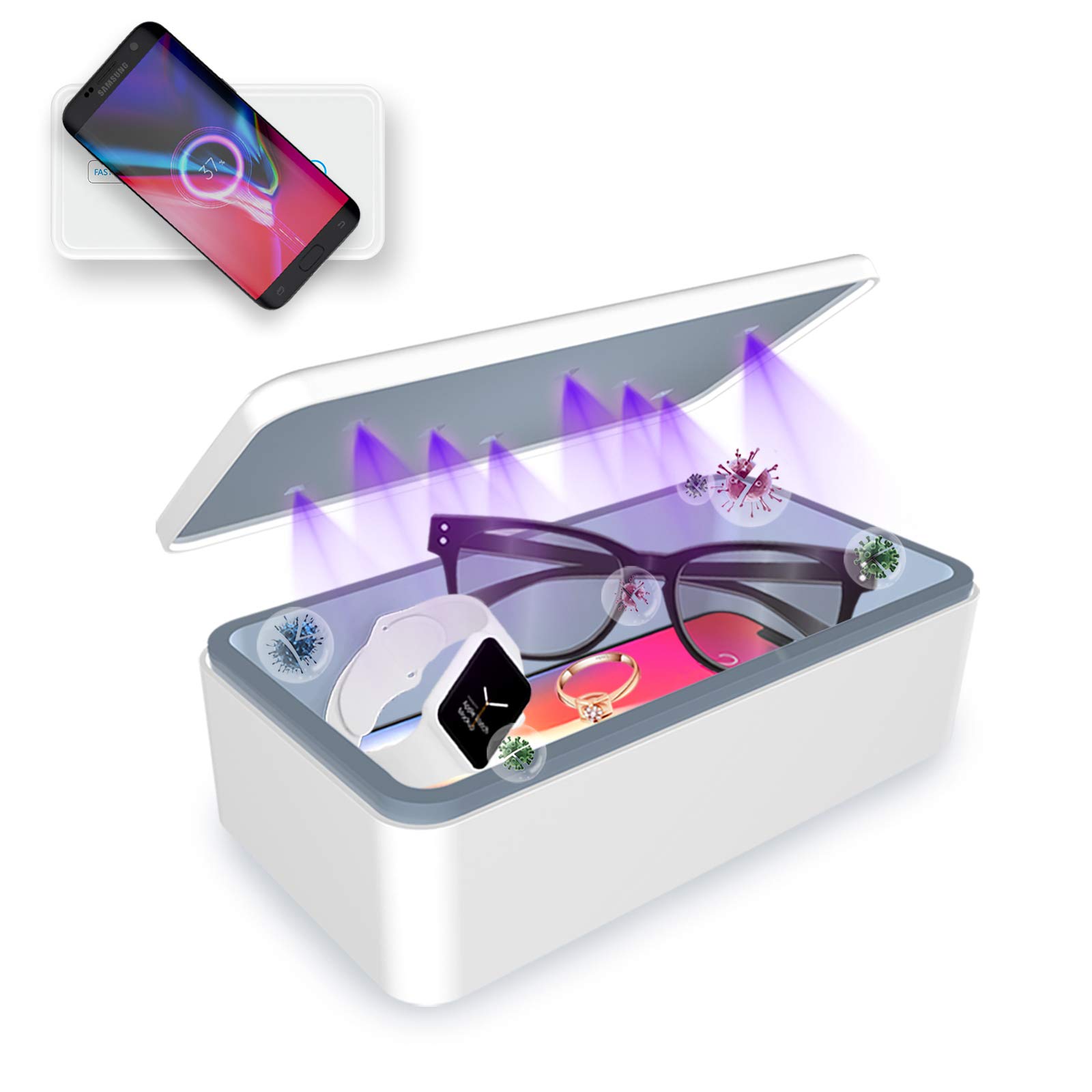 Cahot UV light Sanitizer Box, phone sanitizer with wireless charging, ultra-powe