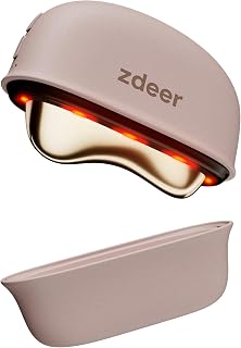 ZDEER GS5 Electric Heated Gua Sha Tool, Red Light Face Massager, Pink | Brass Facial Massager with Vibration, Beauty Device for Face & Neck, Skin Firming Device for Facial Sculpting, Gift for Women
