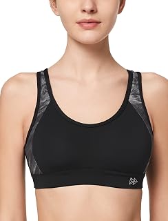 Yvette - Sports Bra for Women Strong Support Plus Size Cross Back Padded Running Fitness Yoga Bra