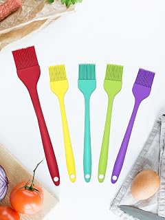 5 Pieces Silicone Heat Resistant Marinating Meat Grill Brush for Oil Butter Sausage Dessert Turkey Grill BBQ Multicolor