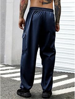 Men's Cargo Pants, Elastic Waist with Drawstring, Casual Sweatpants with Big Pockets for Hiking and Daily Wear